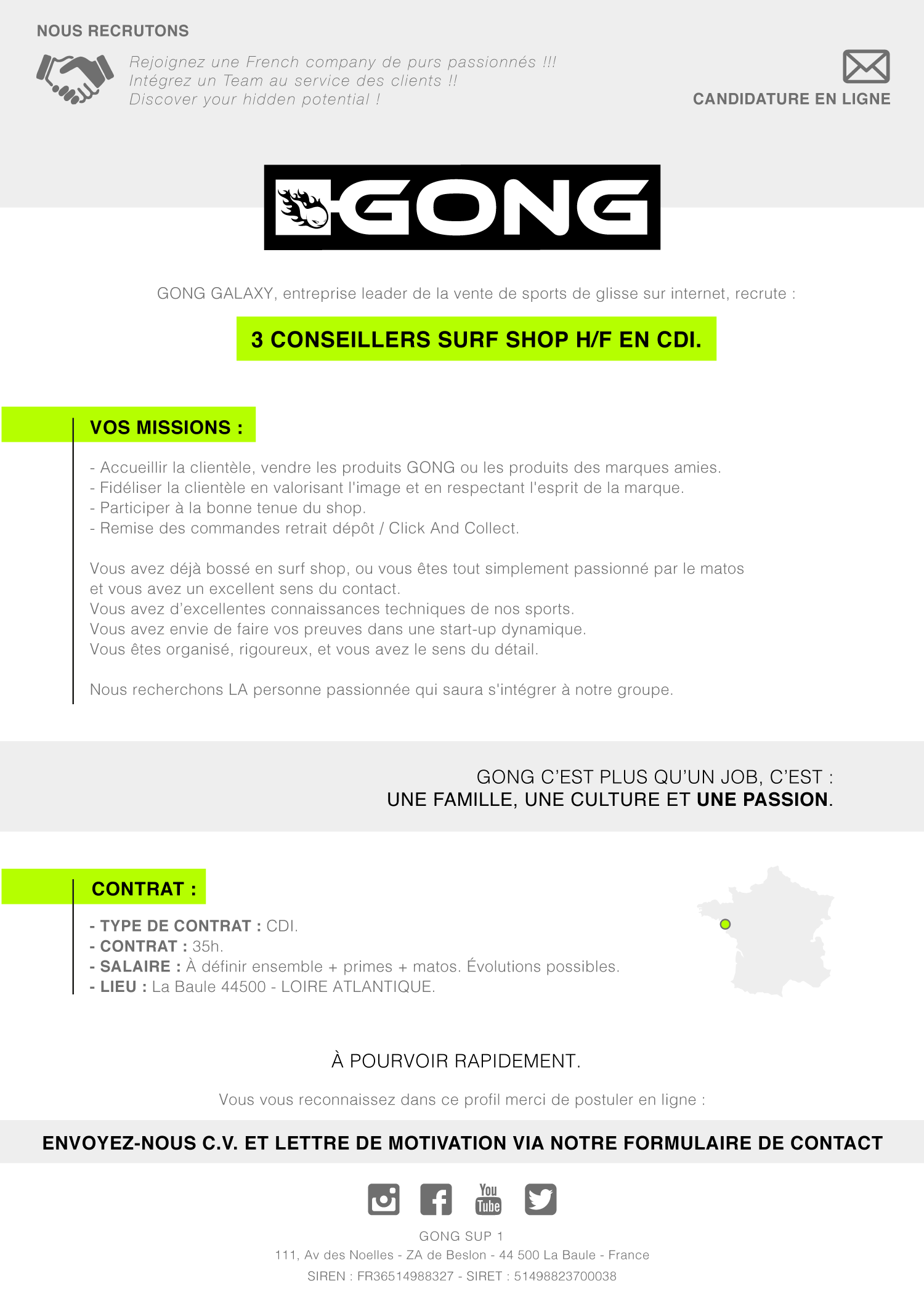 JOB: GONG'S RECRUTING !!!