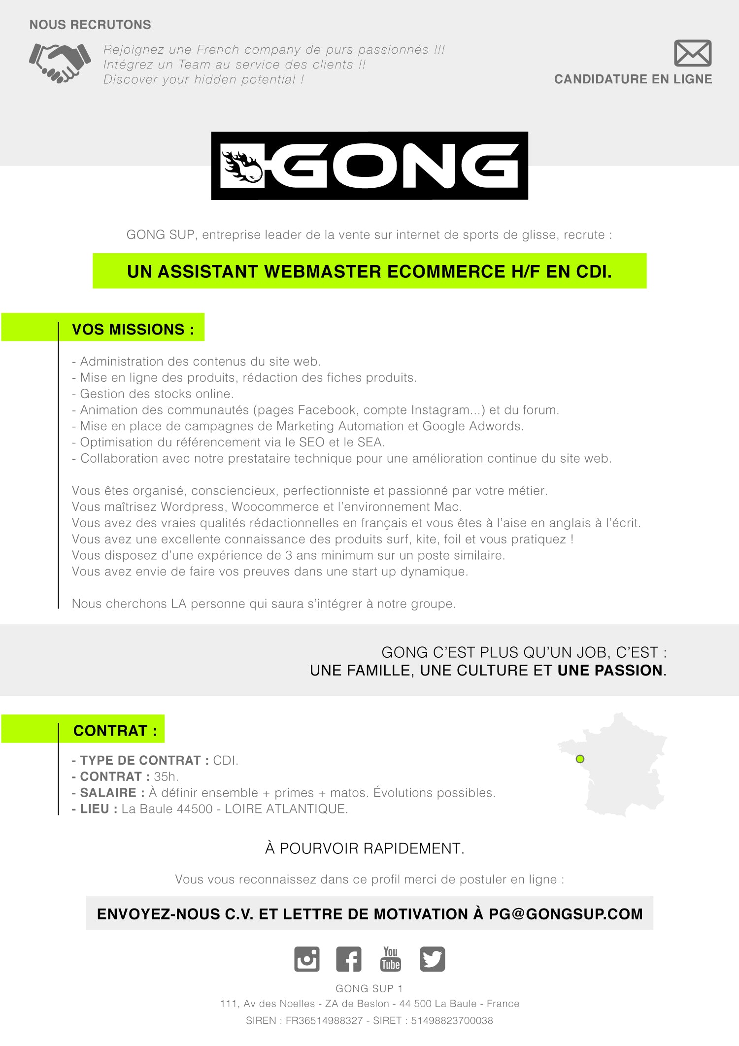 JOB : GONGS RECRUITING !!!