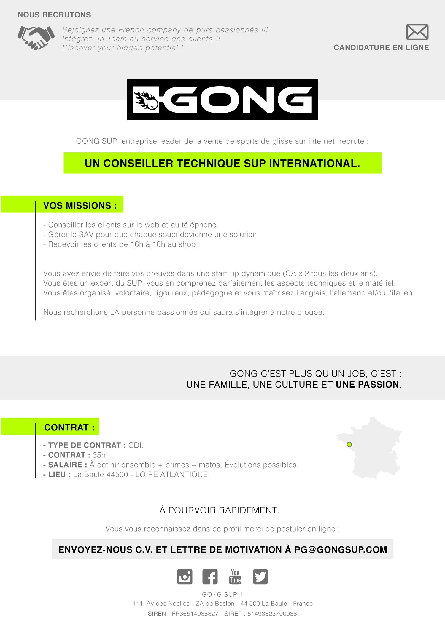 JOB : GONGS RECRUITING !!!