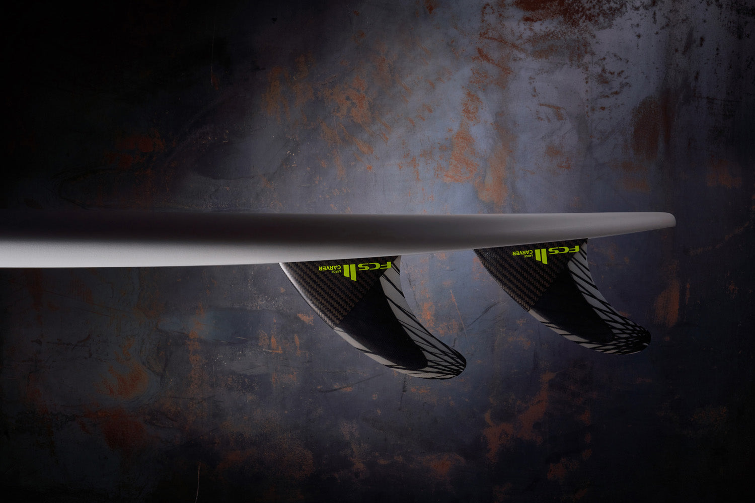 GEAR: FCS II CARVER PC CARBON BLACK/ACID TRI FIN SET !!!