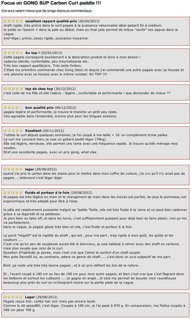 GEAR : Carbon Curl à 139€ !!!