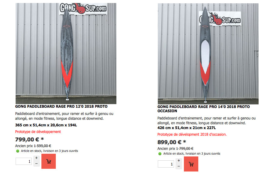 SHOP : second-hand paddleboards Rage PRO !!!