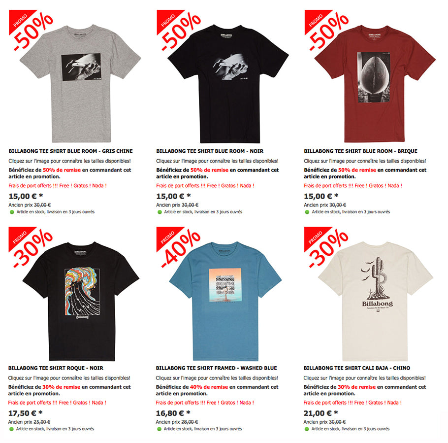 SHOP : great deals on Billabong wear !!!