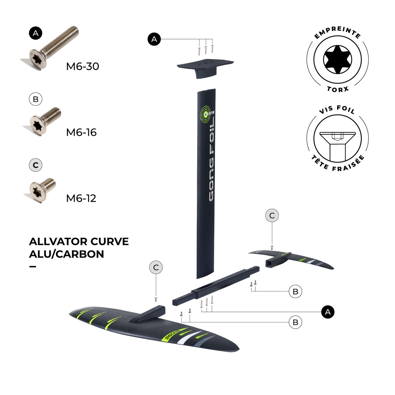 GONG | Vis Foil Tete Fraisee Torx M6