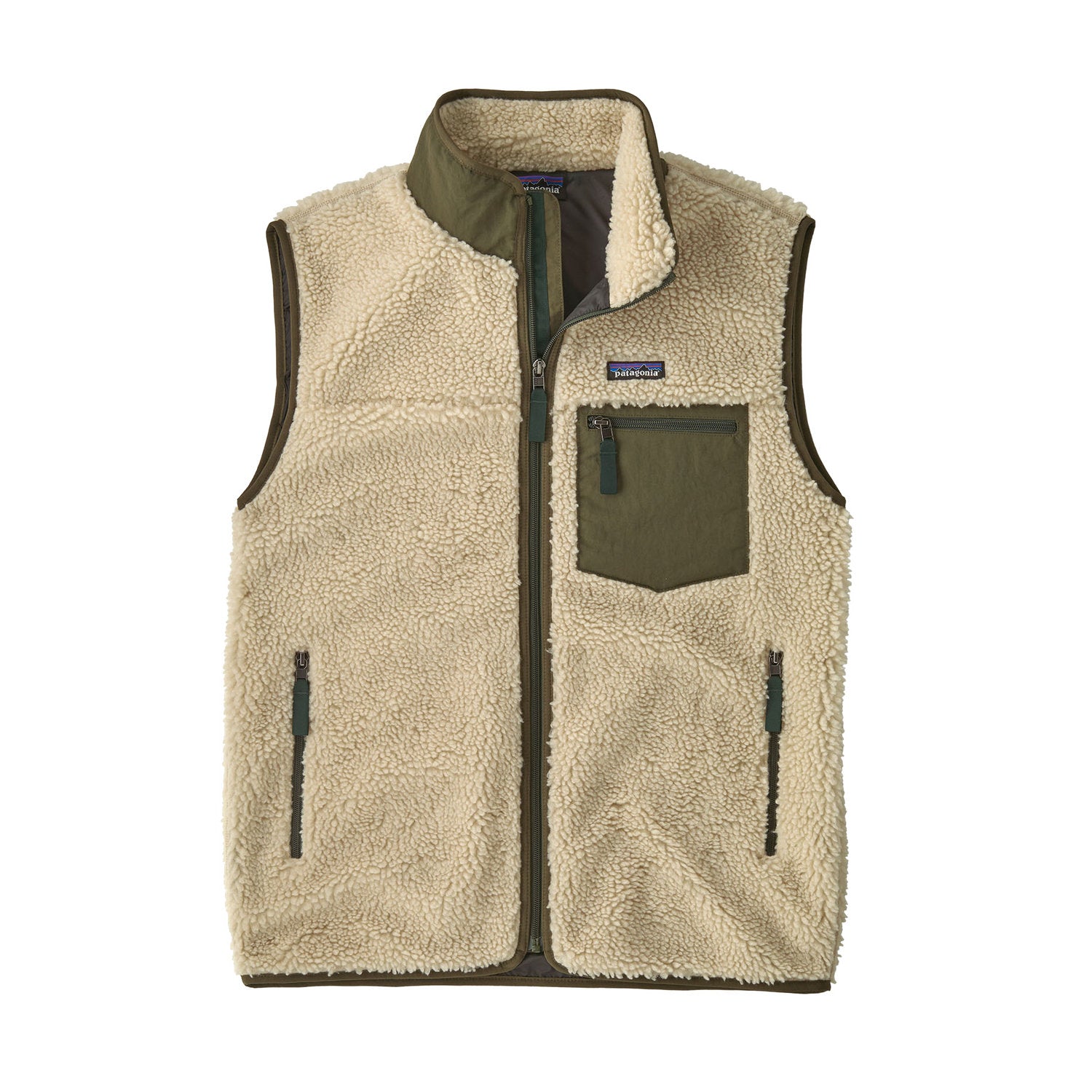 Men Classic Retro X Sleeveless Fleece - Dark Natural w/Basin Green