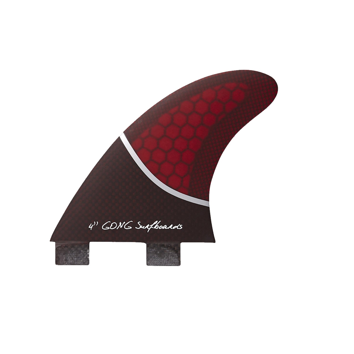 GONG | Fin Set Side Or Quad Rear Red Honeycomb 100mm 4"