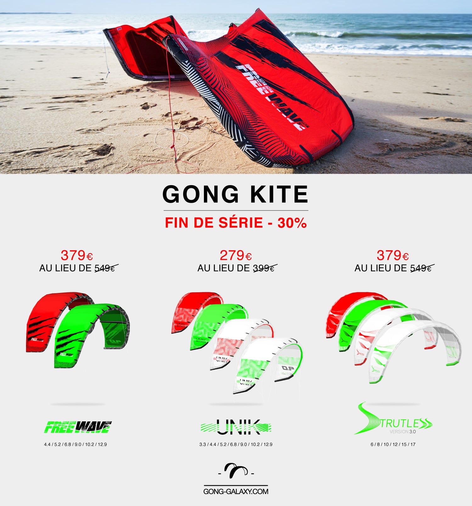 SHOP : 30% RÉDUCTION ON GONG KITE !!!