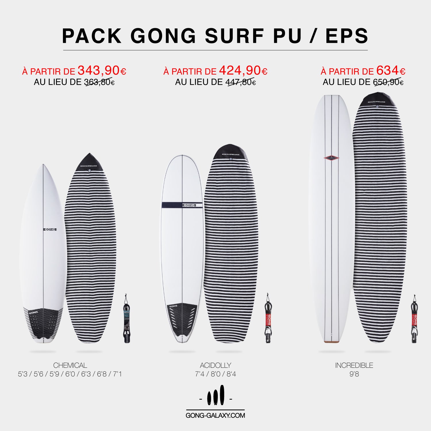SHOP : PACKS GONG SURF PU/EPS !!!