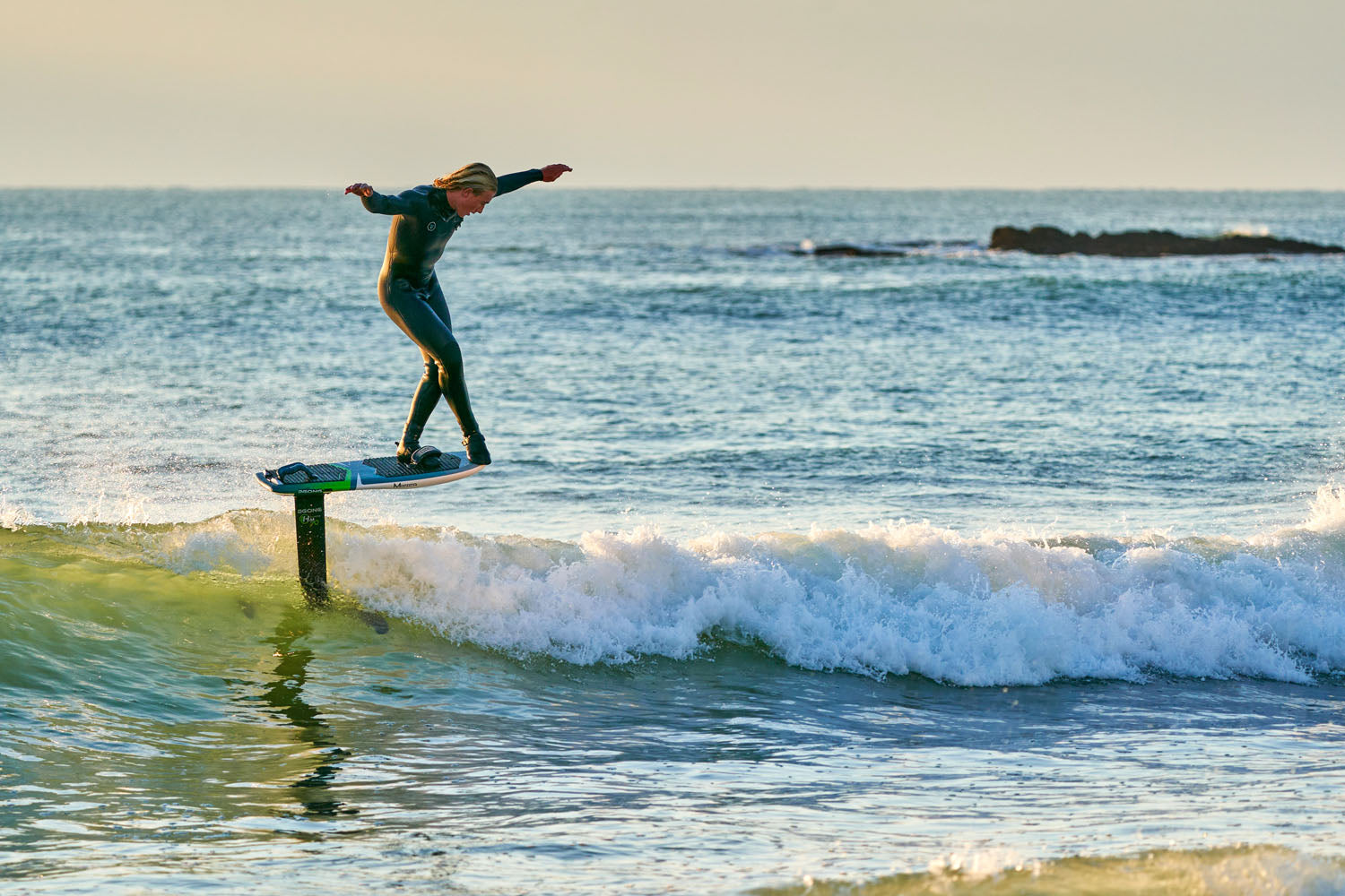 Nose ride on a surf foil