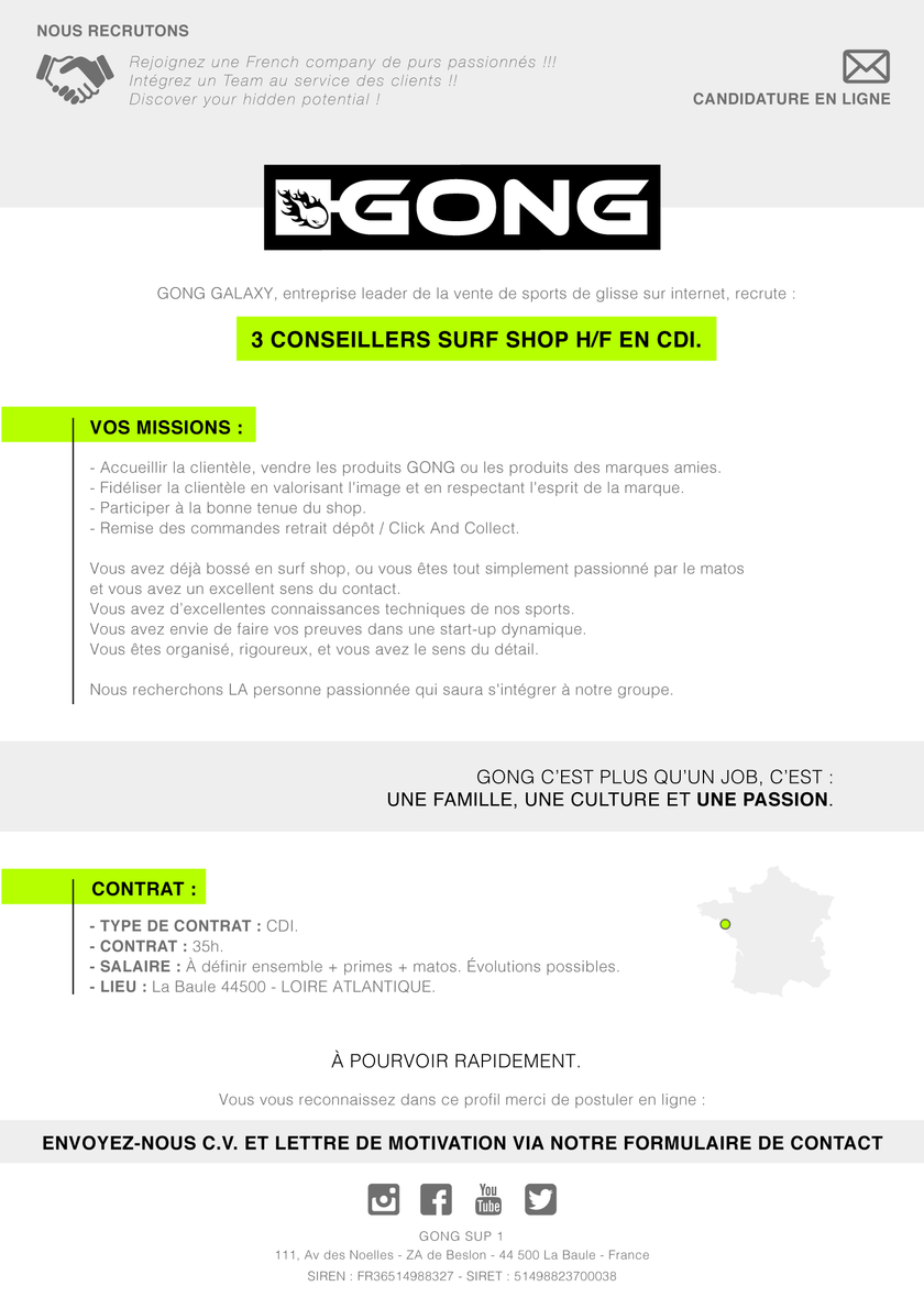 JOB: GONG'S RECRUTING !!!