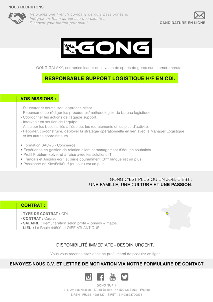 JOB : RECHERCHE RESPONSABLES LOGISTIQUE !!!