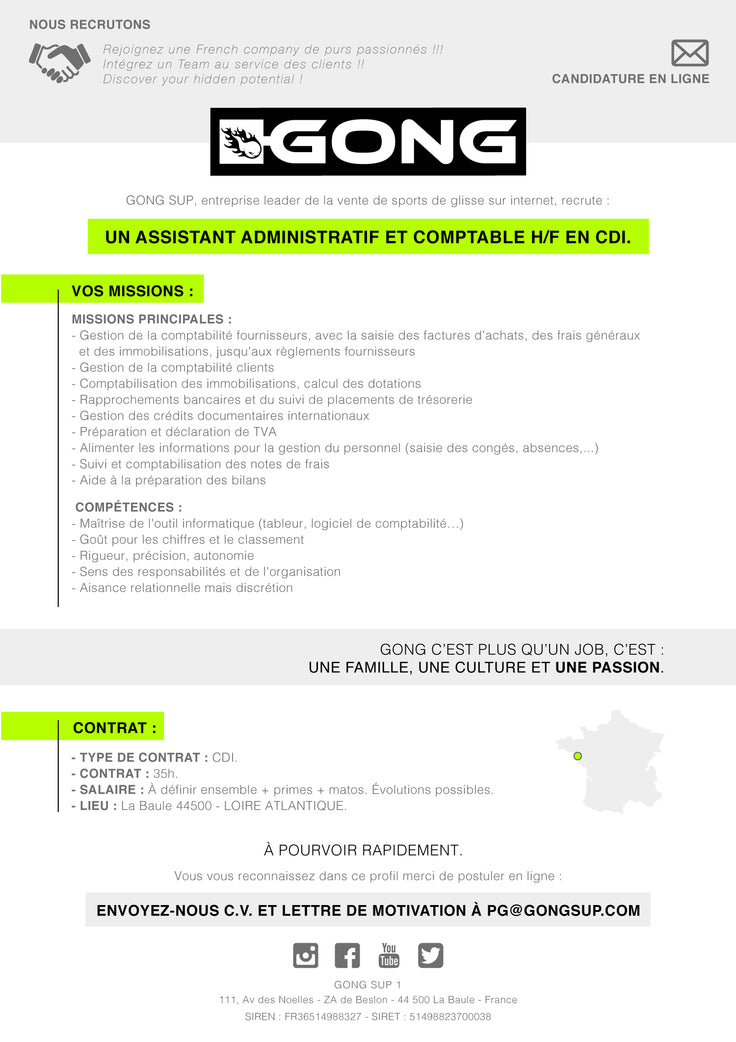 JOB : ASSISTANT ADMINISTRATIF ET COMPTABLE !!!