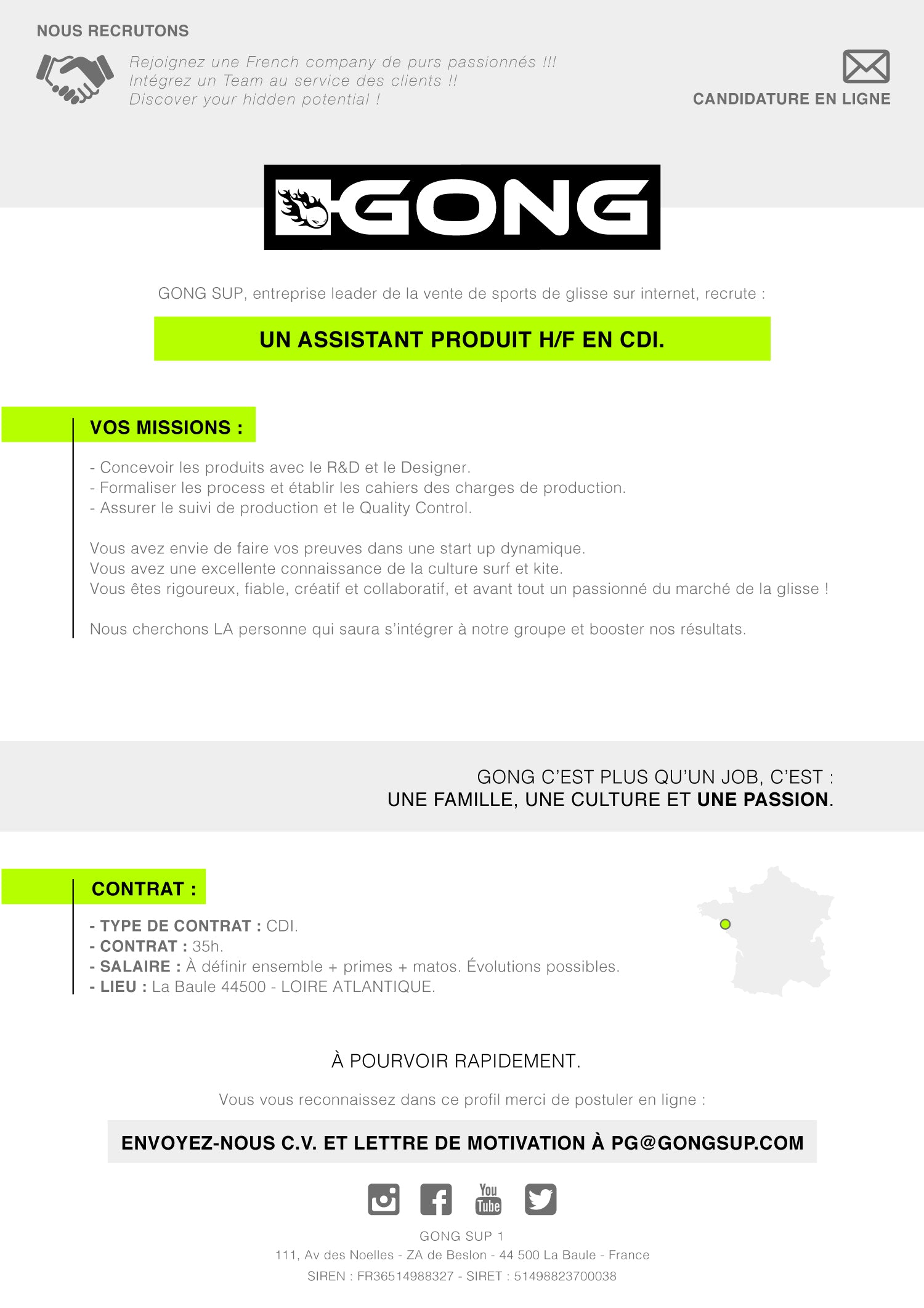 JOB : POSTES A POURVOIR IMMEDIATEMENT !!!