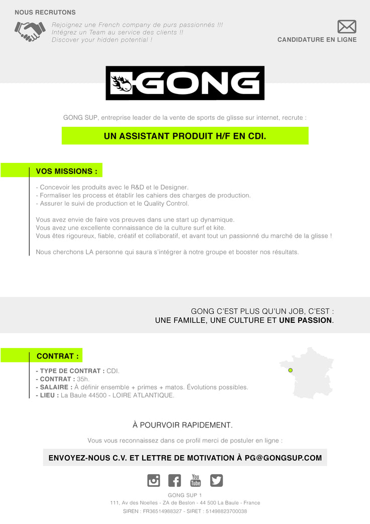 JOB : GONG RECRUTE !!!