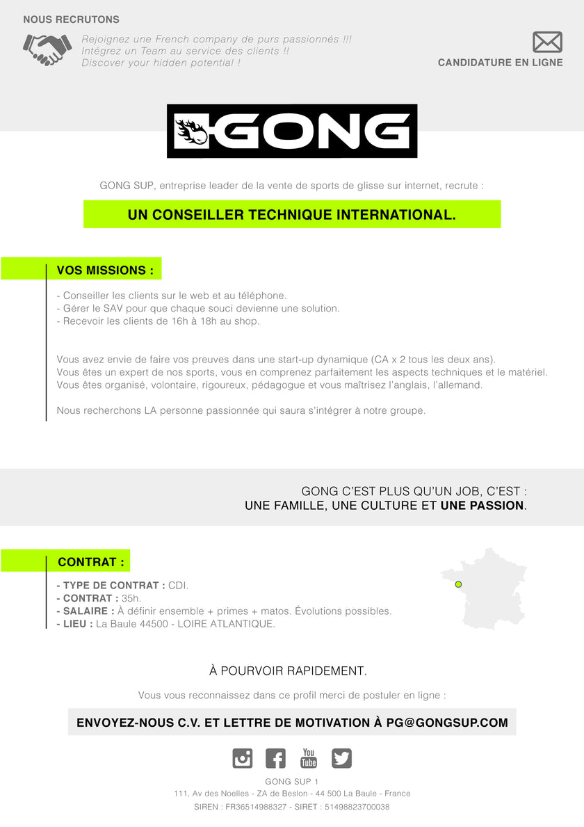 JOB : INTERNATIONAL TECHNICAL ADVISOR !!!