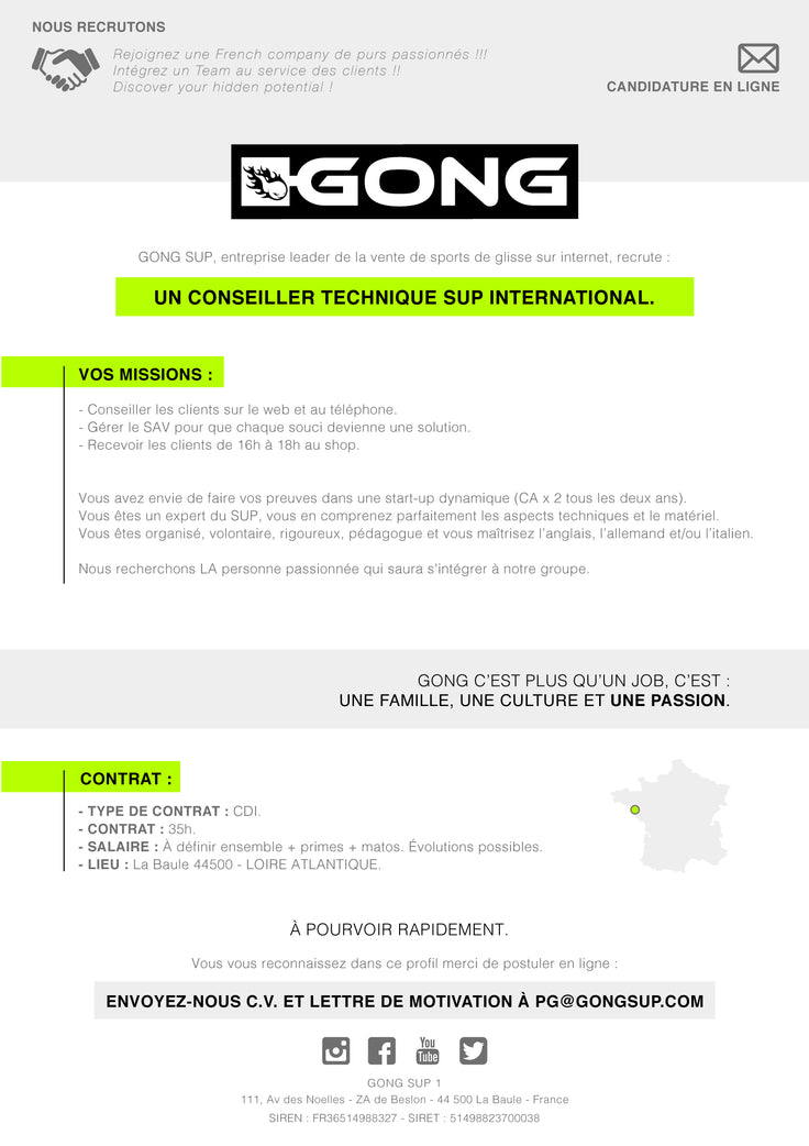 JOB : GONG RECRUTE !!!