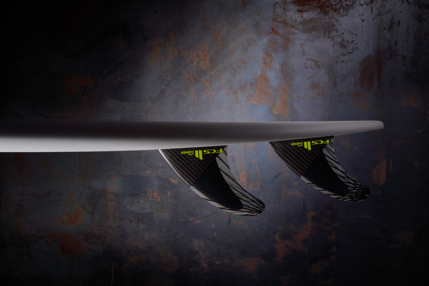 GEAR: FCS II CARVER PC CARBON BLACK/ACID TRI FIN SET !!!