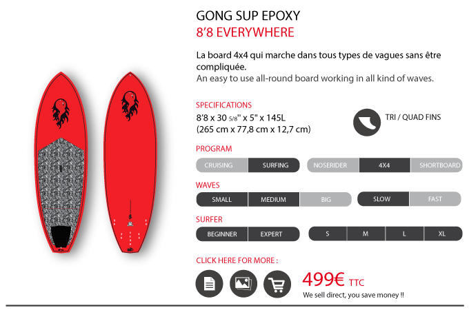 GEAR : Epoxy SUP boards available !!!