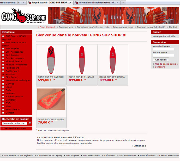 GEAR : le nouveau site de vente GONGSUPSHOP.com on line !!!