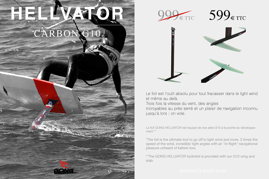 SHOP : 400€ reduction on kitefoil Hellvator G10 !!!