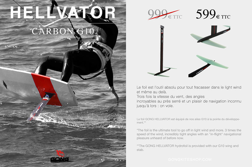 SHOP : 400€ reduction on kitefoil Hellvator G10 !!!