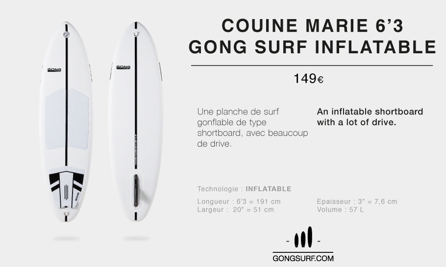 FEEDBACK : inflatable surfboard 6'3 Couine Marie !!!