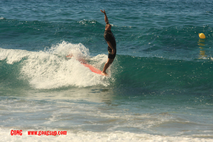 PHOTO : l'Ours loves noserides on GONG Surfboards !!!