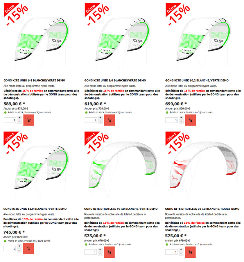 SHOP : 15% to 20% reduction on 2019 demo kites !!!