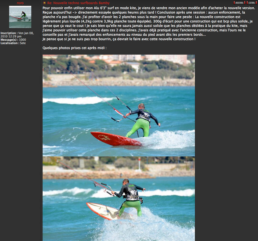 FORUM : new techno Bamby surf !!!