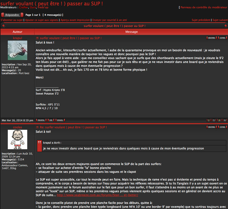FORUM : passer du surf au SUP !!!