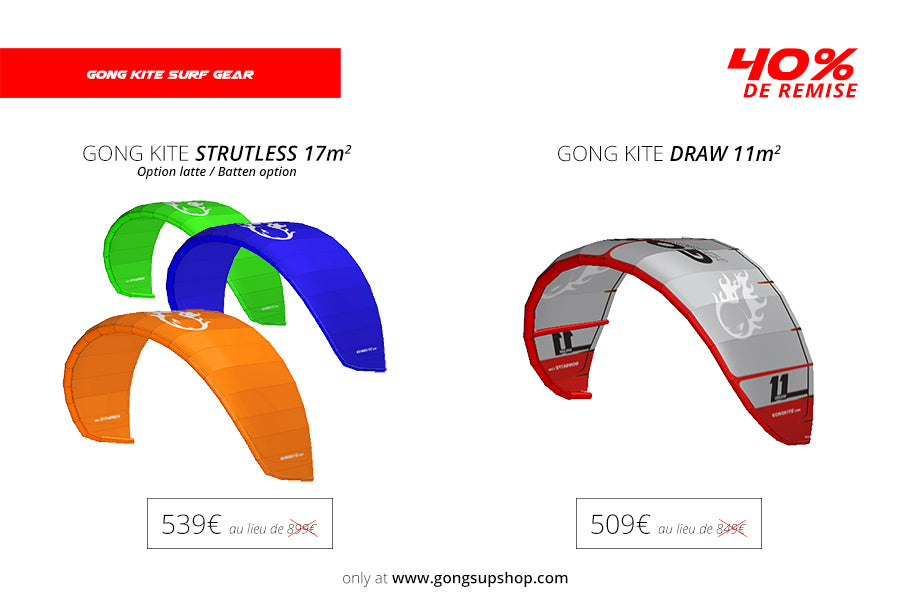 SHOP : 40% on 2016 GONG Kite Draw and Strutless !!!