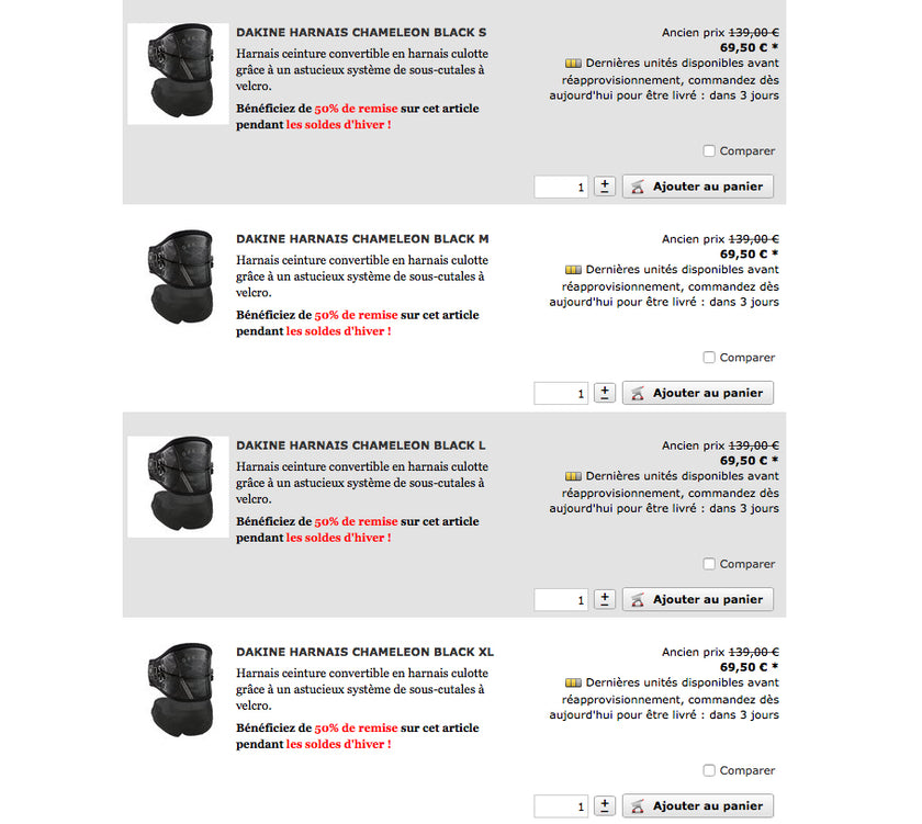 SHOP : great deals on Dakine harnesses !!!