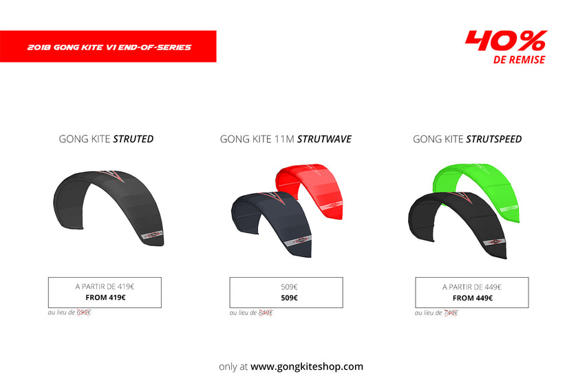 SHOP : 40% on 2018 GONG Kite V1 !!!