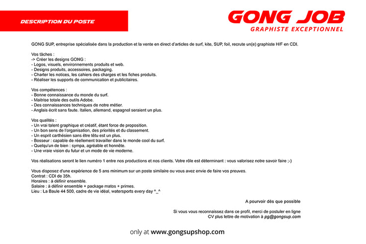TEAM : GONG job !!!