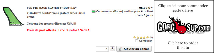 GEAR : FCS Slater Trout 8''5 !!!