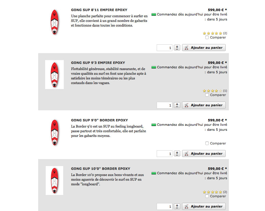 GEAR : epoxy SUP range !!!