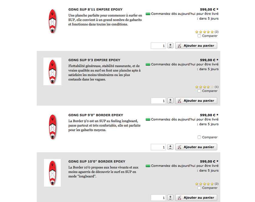 GEAR : epoxy SUP range !!!