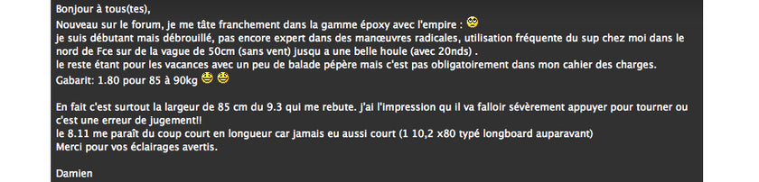 FORUM : 8'11 or 9'3 Empire !!!