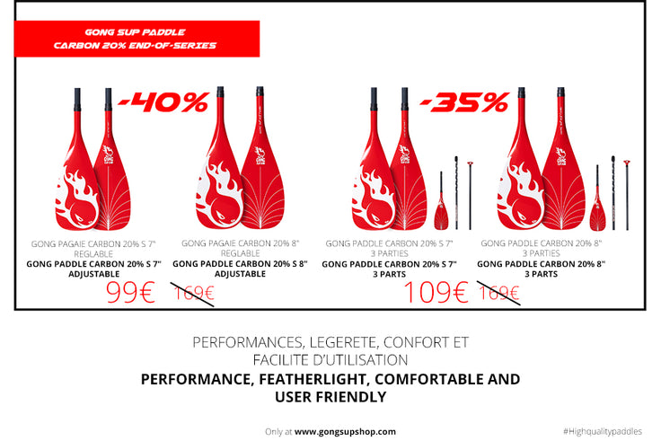 SHOP : great deals on 20% Carbon paddles !!!