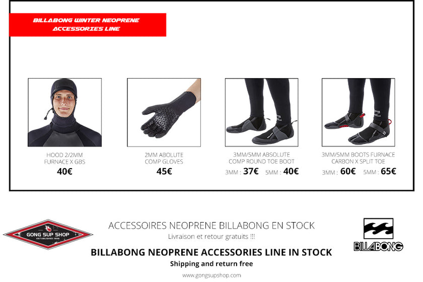 SHOP : Billabong Neoprene accessories !!!