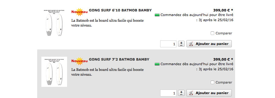 GEAR : new GONG Surf Batmob Bamby 2016 !!!