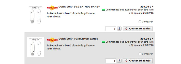 GEAR : new GONG Surf Batmob Bamby 2016 !!!