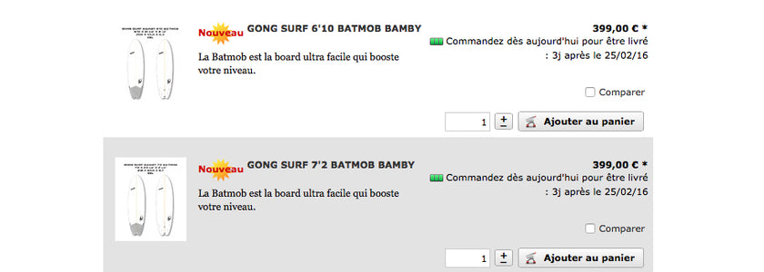 GEAR : new GONG Surf Batmob Bamby 2016 !!!