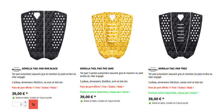 SHOP : 2018 Gorilla tail pads in stock !!!