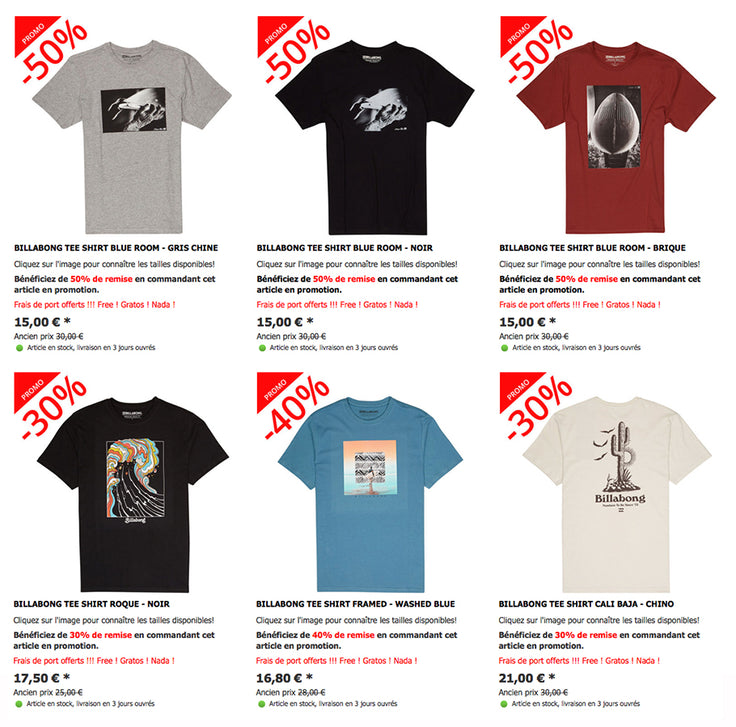 SHOP : great deals on Billabong wear !!!