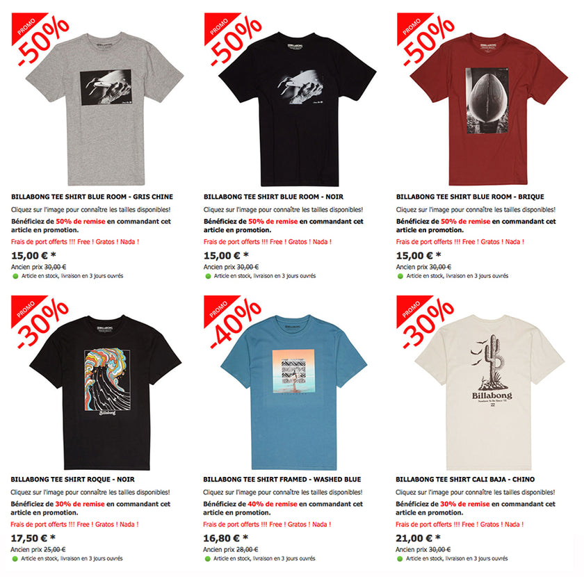 SHOP : great deals on Billabong wear !!!