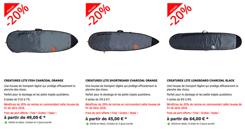 SHOP : 20% on 2018 Creatures boardbags !!!