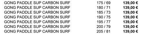 GEAR : paddle Carbon Surf GONG !!!