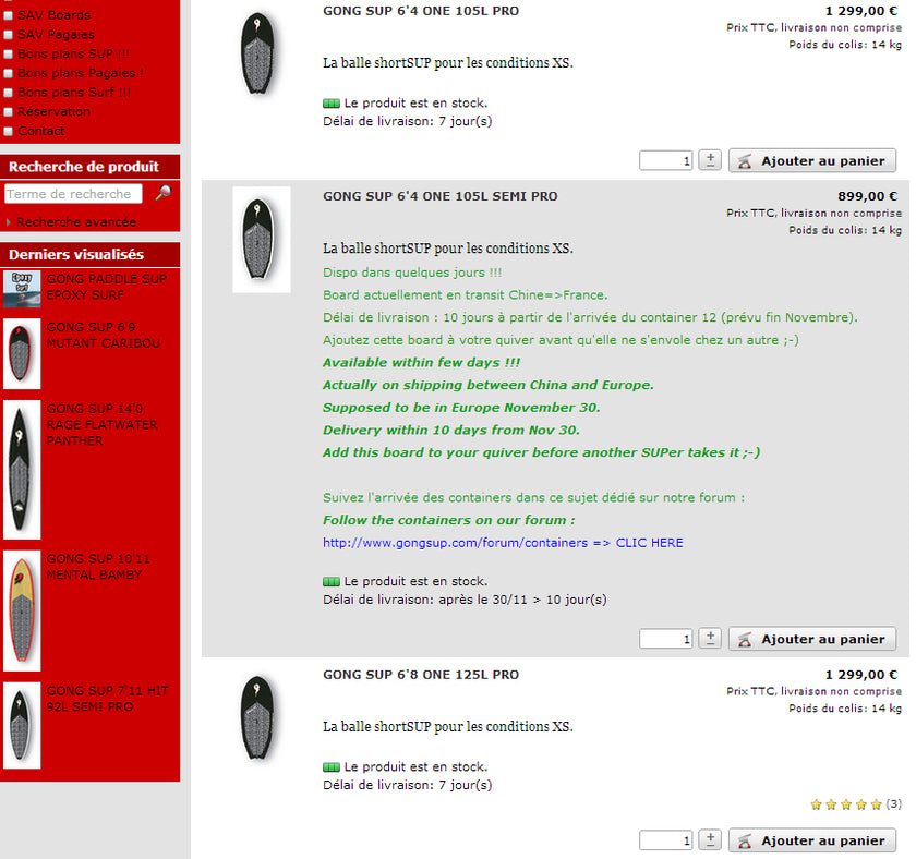GEAR : GONG Semi Pro SUP !!!