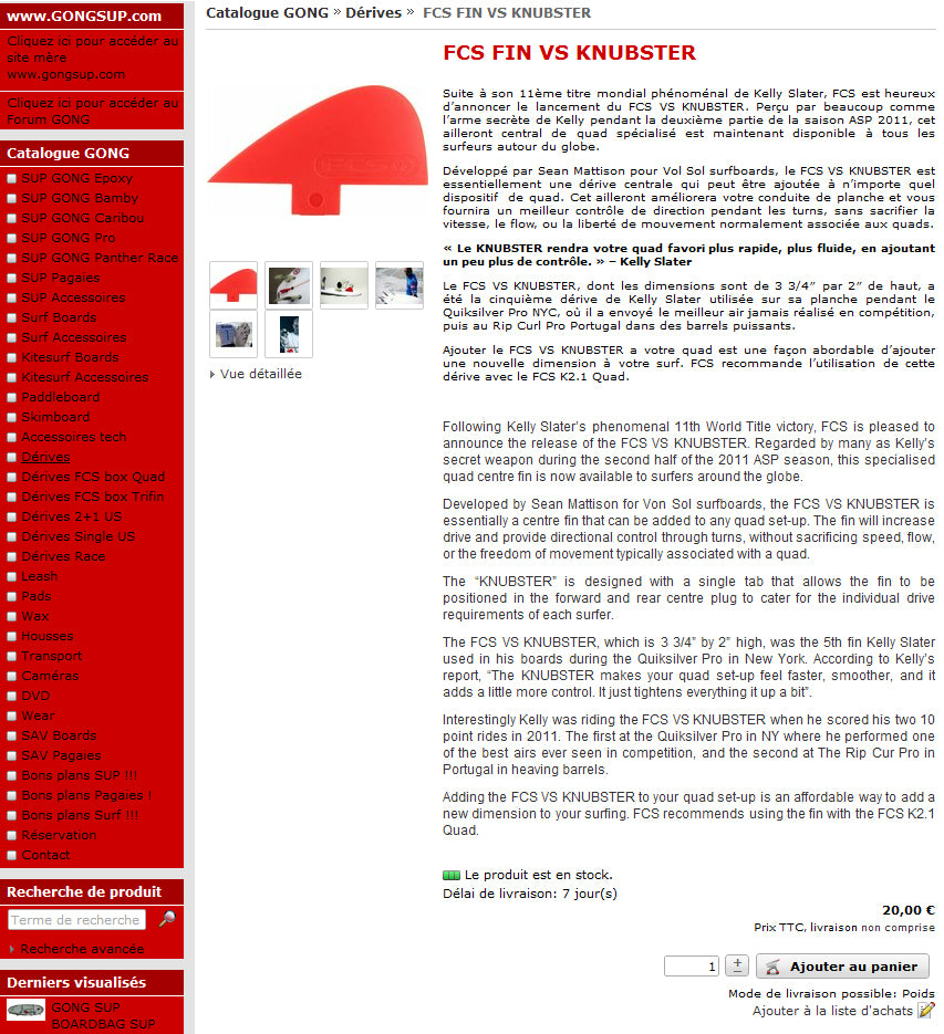 SHOP : la dérive Knubster en stock !!!